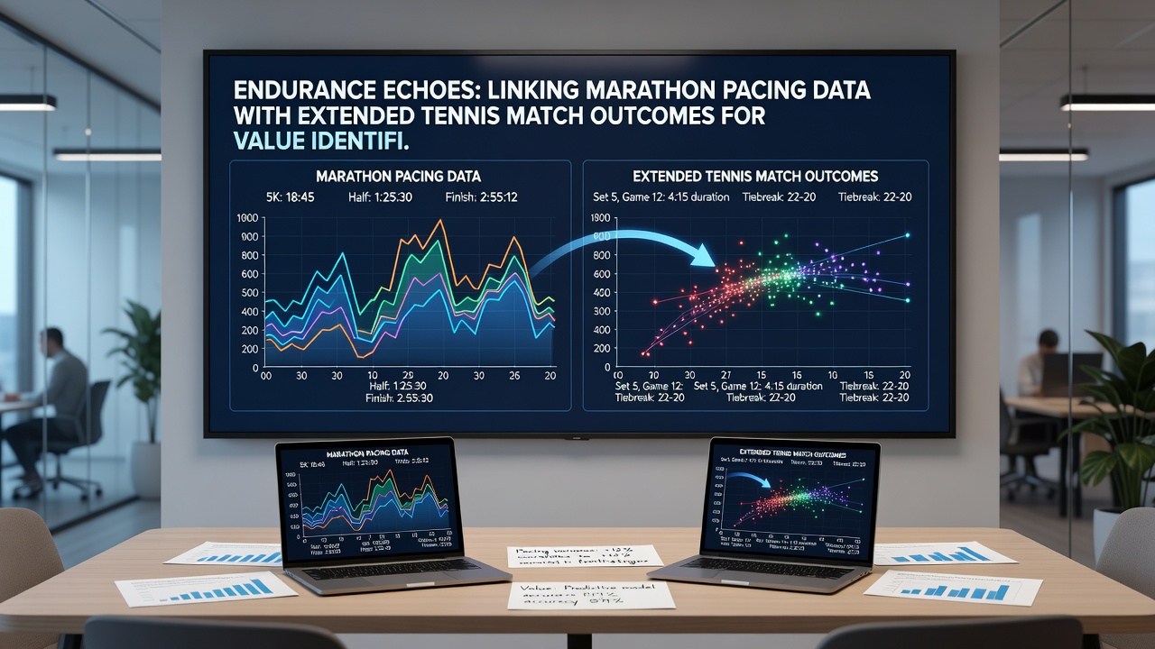 Data visualization charts comparing endurance metrics from running and tennis events