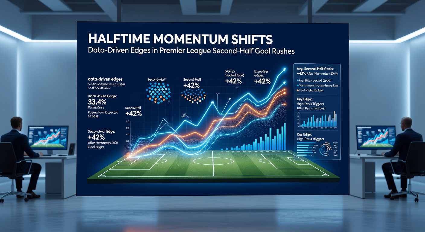 Chart displaying Premier League second-half goal timing heatmap, peaking sharply between 46-60 minutes across multiple seasons