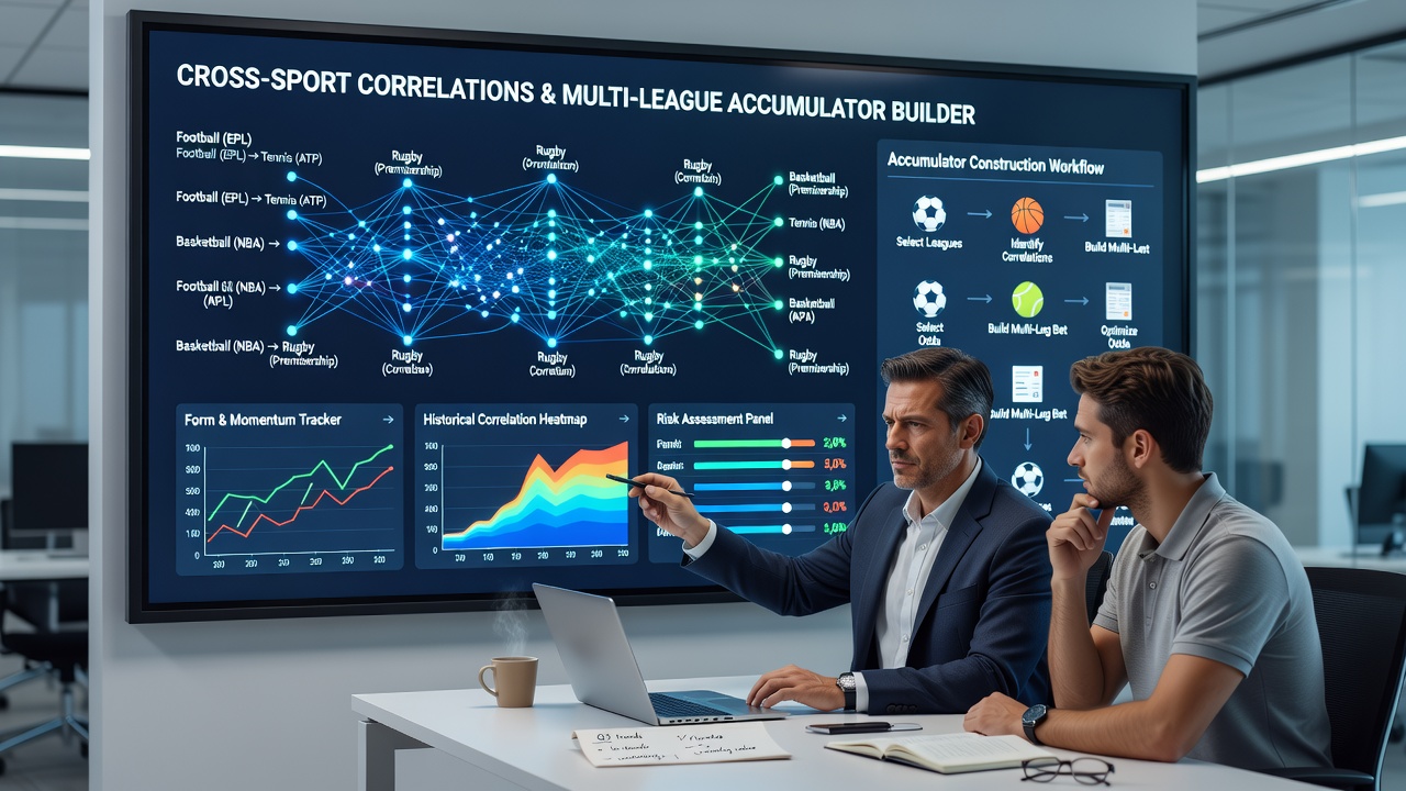 Chart displaying correlation matrices between major sports leagues for accumulator planning