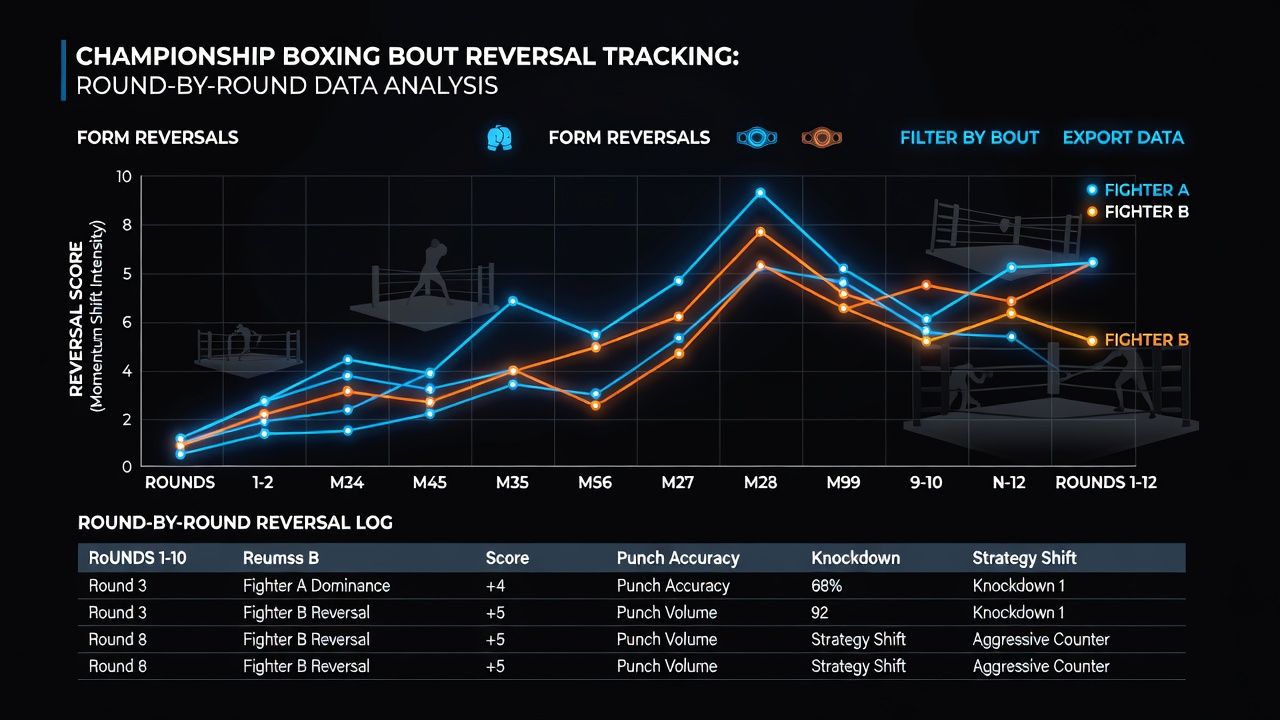 Detailed round-by-round punch chart from a recent world title boxing match